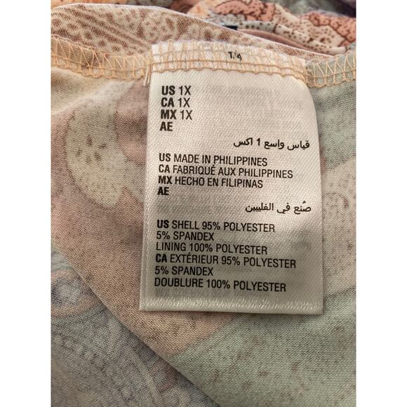 I.N.C. Sleeveless Asymmetrical Hem Blouson Dress Size 1X Paisley Labyrinth NWT - Picture 6 of 8